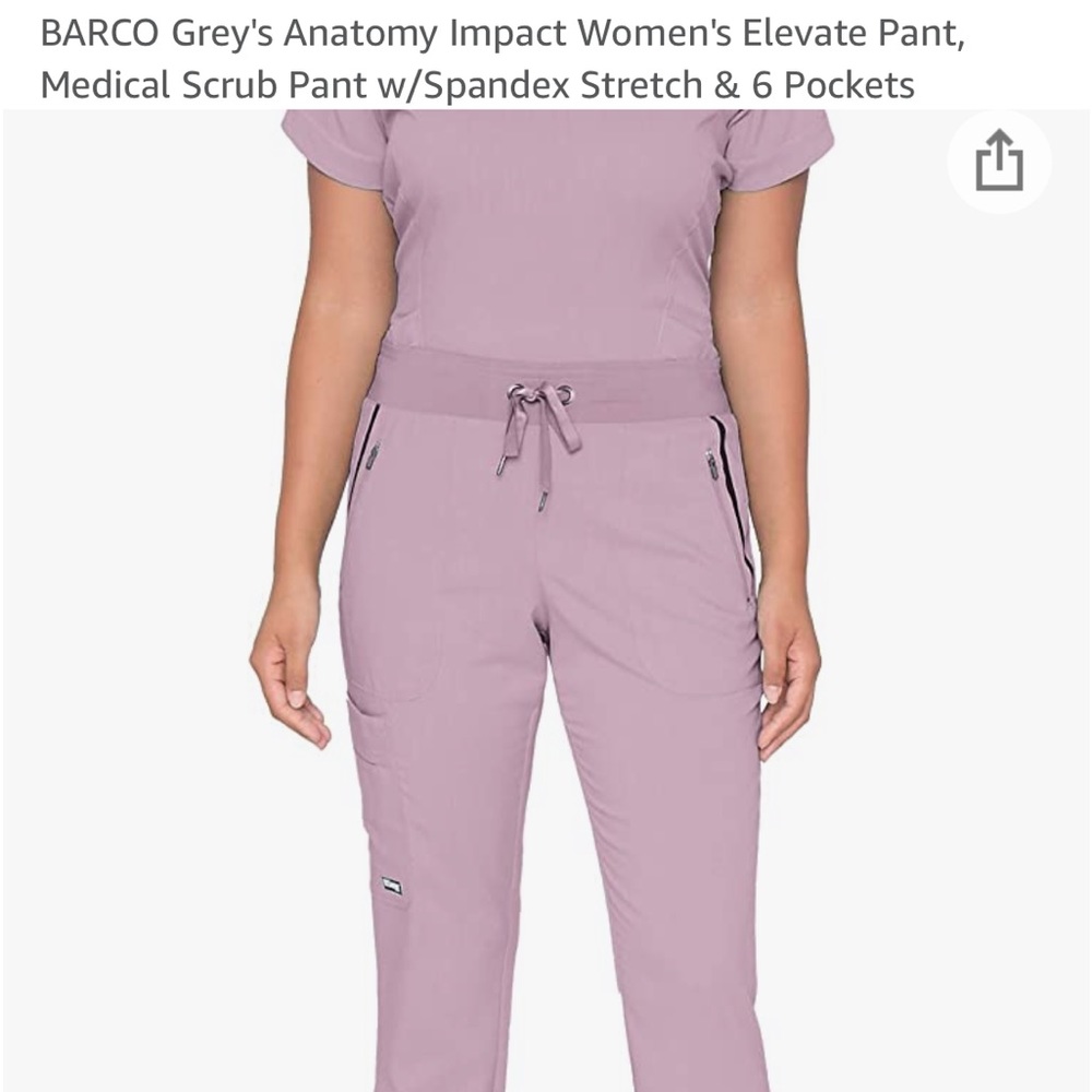 Greys Anatomy Women’s Impact Elevate Scrub/workwear Pant XL Rose Chiffon